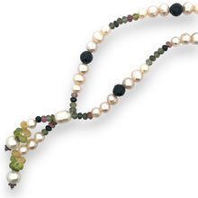 Natural Citrine & Multi Tourmaline Pearl Peridot Gemstone Necklace