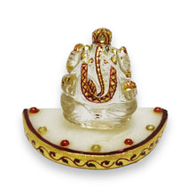 24K Gold Marble Crystal Handcrafted Ganesha Auspicious Statue