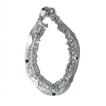 Multi Layered Ethnic German Silver Anklet Pair with Tinkling Charms and Motifs