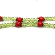 Natural Peridot & Coral Stylish Handmade Necklace