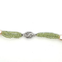 Natural Peridot Pearl Blue Topaz Birthstone Necklace Jewelry