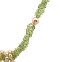 Natural Peridot Pearl Blue Topaz Birthstone Necklace Jewelry