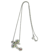 Colorful Bow and Drop Stone Charm Pendant Necklace – Cute & Stylish Beaded Chain Jewelry