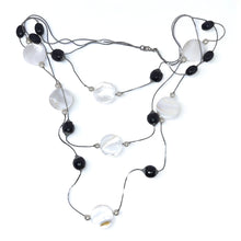 Elegant Multi 3-Layer Black Bead & Stones Long Necklace – Statement Fashion Jewelry for Women