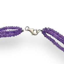 Natural Amethyst Rondelle Facet Cut Beads Gemstone Twisted Necklace