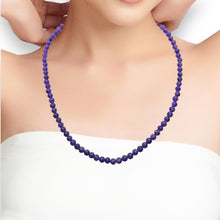 Natural Handmade Necklace Amethyst Gemstone Plain Ball Beaded Jewelry