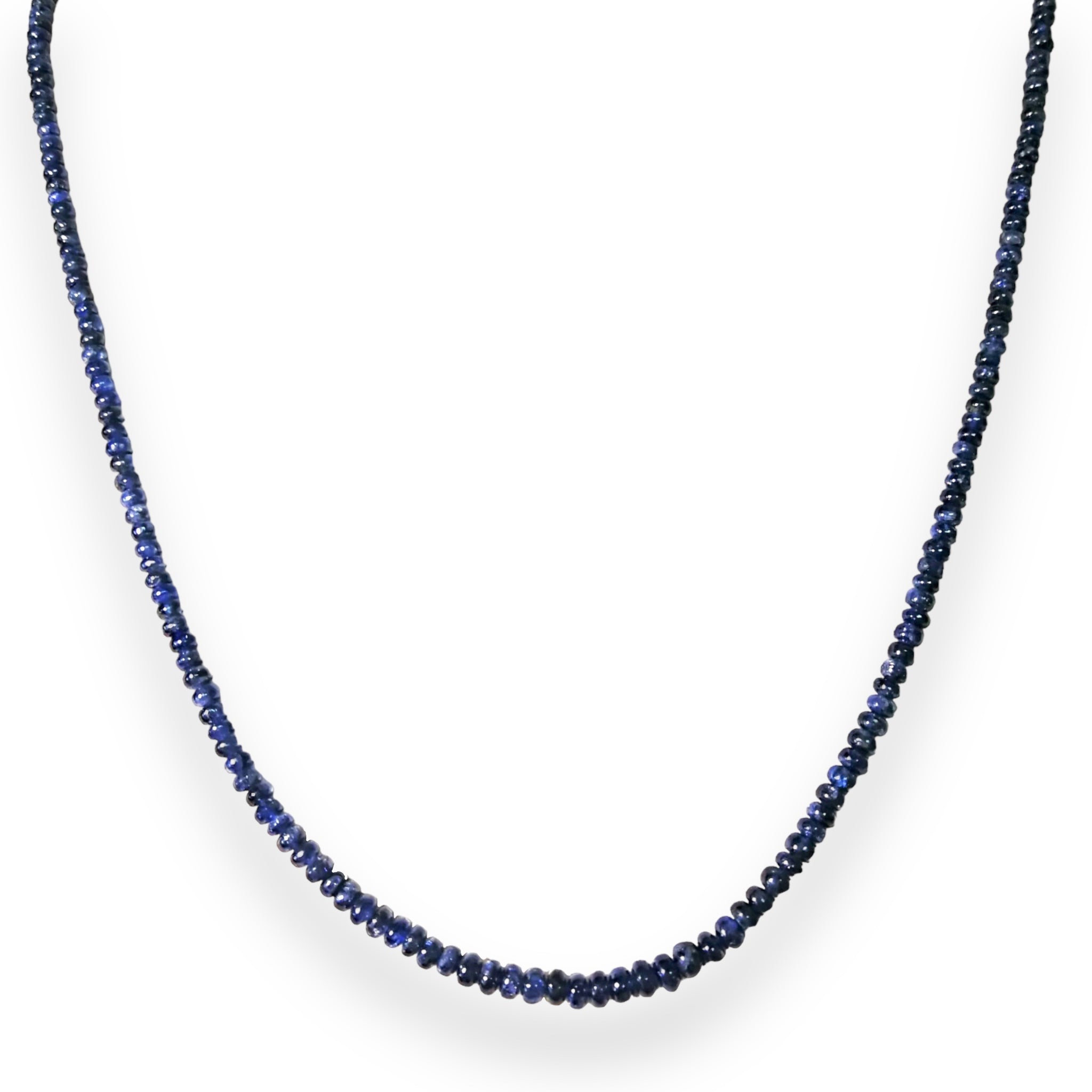 Natural Handmade Necklace Blue Sapphire Gemstone Plain Ball Birthstone Jewelry