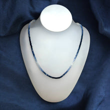 Natural Blue Sapphire Rondelle Facet Cut Beads Precious Necklace