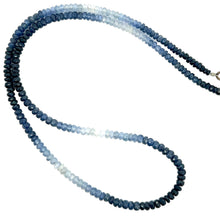 Natural Blue Sapphire Rondelle Facet Cut Beads Precious Necklace