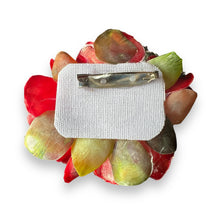 Handmade Brooch Boutonniere Unique Fish Scales Tri-Sided Red Rose