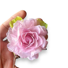 Handmade Brooch Boutonniere Unique Fish Scales Lavender Purple Rose