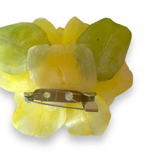 Handmade Brooch Boutonniere Unique Fish Scales Yellow Rose