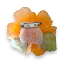 Handmade Brooch Boutonniere Unique Fish Scales Amber Rose