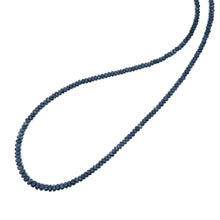 Natural Blue Sapphire Plain Rondelle Beads Gemstone Necklace