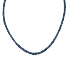 Natural Blue Sapphire Plain Rondelle Beads Precious Necklace