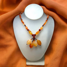 Natural Carnelian & Garnet Plain Ball Gemstone Necklace