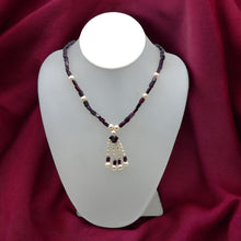 Natural Garnet Chobra & Pearl Plain Gemstone Necklace
