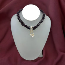 Natural Garnet Mani & Pearl Twisted Gemstone Necklace