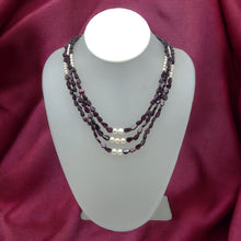 Natural Garnet Pear & Pearl Layered Gemstone Necklace