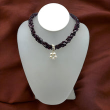 Natural Garnet & Plain Pearl Twisted Fancy Gemstone Necklace