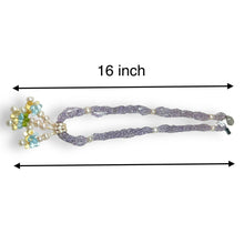 Natural Amethyst Swiss Blue Topaz Peridot Citrine Pearl Gemstone Necklace