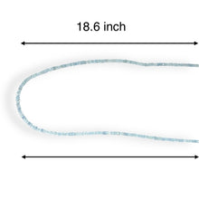Natural Aquamarine Rondelle Facet Bead Gemstone Necklace Jewelry