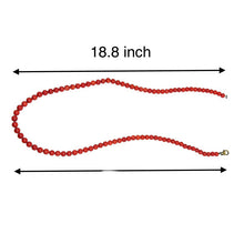Natural Coral Plain 5mm Ball Gemstone Necklace Jewelry