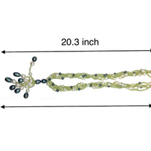 Natural Peridot Plain Ball & Pearl Gemstone Handmade Necklace