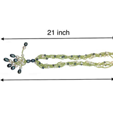 Natural Peridot & Pearl Round Plain Birth Gemstone Necklace