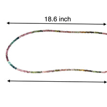 Natural Multi Tourmaline Rondelle Plain Bead Gemstone Necklace Jewelry