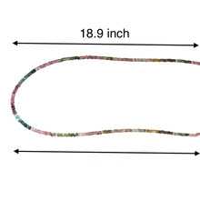 Natural Multi Tourmaline Plain Rondelle Gemstone Necklace Jewelry