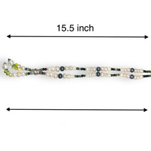 Natural Multi Tourmaline Pearl Peridot Citrine Semiprecious Necklace