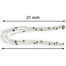 Natural Peridot Amethyst & Pink Tourmaline Pearl Ball Gemstone Necklace Jewelry