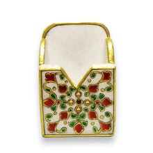 Marble 24K Gold Handcrafted Meenakari Pen Holder
