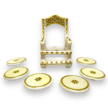 24K Gold Marble Handcrafted Rocking Chair Coaster 6 PC Set