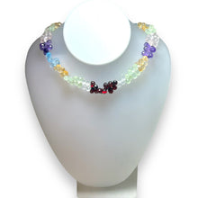 Natural Rose Quartz Sky Blue Topaz Citrine Prehnite Amethyst White Topaz Garnet Gemstone Necklace