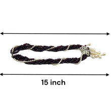 Natural Garnet Rondelle Facet Beads 4mm & Pearl Twisted Layered Gemstone Necklace