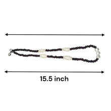 Natural Garnet Tyre Pearl Oval Rice Smooth Gemstone Necklace