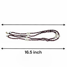 Natural Garnet with Pearl Oval  Plain Gemstone Necklace