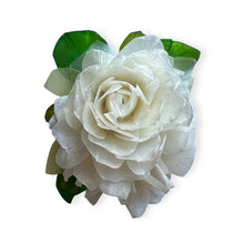 Handmade Brooch Boutonniere Unique Fish Scales Tri-Sided White Rose