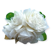 Handmade Brooch Boutonniere Unique Fish Scales Tri-Sided White Rose