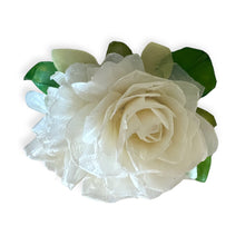 Handmade Brooch Boutonniere Unique Fish Scales Tri-Sided White Rose