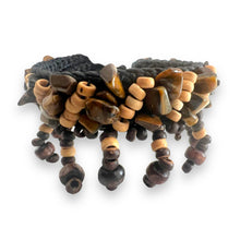 Handmade Brown Coconut Shell Tiger's eye Bracelet 7 Inch Artisan Design Wristband