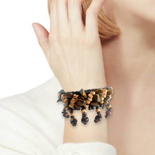 Handmade Brown Coconut Shell Tiger's eye Bracelet 7 Inch Artisan Design Wristband