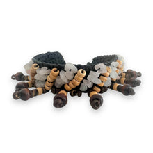 Handmade Brown Coconut Shell Rose Quartz Bracelet 7 Inch Artisan Design Wristband