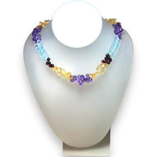 Natural White Topaz Garnet Citrine Swiss Blue Topaz Amethyst Gemstone Semi Necklace