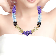 Natural White Topaz Garnet Citrine Swiss Blue Topaz Amethyst Gemstone Semi Necklace