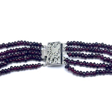 Natural Garnet Rondelle Facet Beads & Pearl Multi Layered Gemstone Necklace