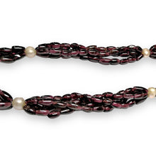 Natural Garnet Balloon & Pearl Button Gemstone Necklace