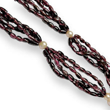 Natural Garnet Balloon & Pearl Button Gemstone Necklace